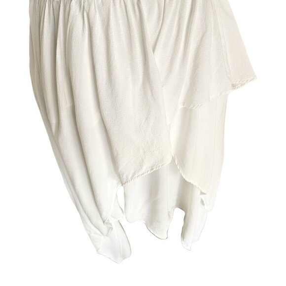 Keepsake the Label Handkerchief Hem White Sequins Dress Spaghetti Strap Sz S - Picture 3 of 11